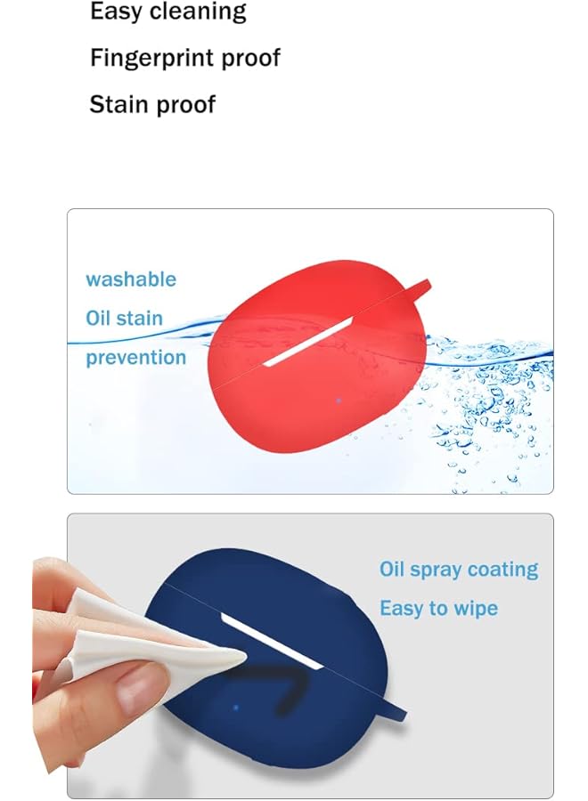 إيروريكس جراب سيليكون متوافق مع سماعات Honor Choice Earbuds X3 غطاء حماية لسماعات الرأس باللون الأزرق - Image 3