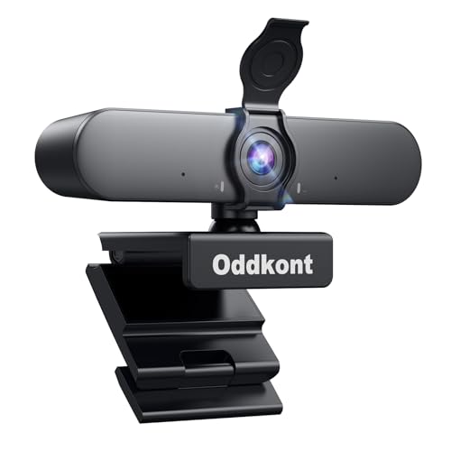 oddkont Full HD 1080P Webcam with Microphone AutoLight Balance Rotatable DesignPrivacy Cover Plug and Play for Zoom SkypeWeb Conferencing Compatible with Windows Mac Laptop Desktop - Image 1