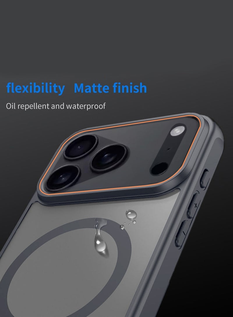 Wtech Apple iPhone 17 Pro 5G 2025 Hybrid Matte Translucent Back Cover Shockproof Hard PC Strong Magnetic Adsorption Case Cover (MCMPMN) - Grey - Image 5