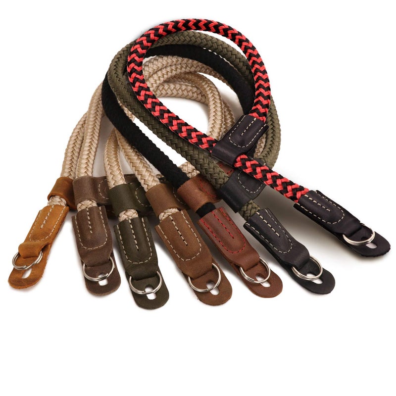 MegaGear Leather & Cotton Camera Wrist Strap - Secure Hand Grip, Adjustable Anti-Drop Hand Strap Compatible with Canon Nikon Sony DSLR SLR Cameras, Khaki Green - Image 5