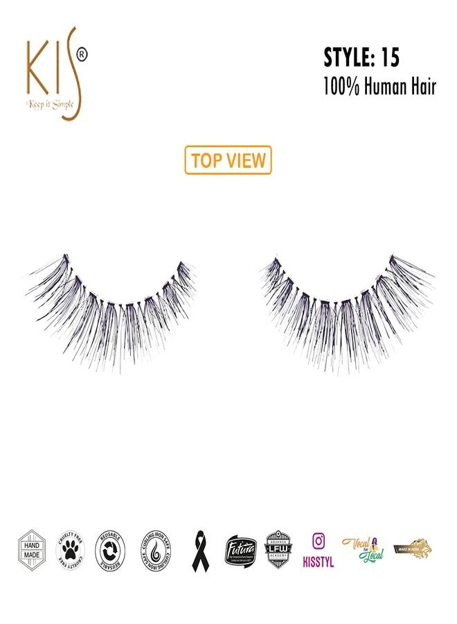 KIS Professional Eyelashes 100% Human Hair Blend Glamorous Handcrafted Versatile - Hairpiece Snapon Natural Look And Feel Cruelty-Free New Tapered End Cruelty Free Lashes For Women - Image 4