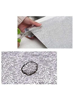 FEELING MALL 2.5 M Aluminum Foil Self Adhesive Diy Kitchen Anti Oil Contact Paper Peel Stick Wall Stickers Waterproof Wallpaper Decal Stove Cabinets Countertops Sticker Drawer Shelve Liner Silver  - Image 4