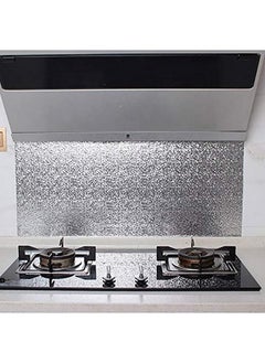 FEELING MALL 2.5 M Aluminum Foil Self Adhesive Diy Kitchen Anti Oil Contact Paper Peel Stick Wall Stickers Waterproof Wallpaper Decal Stove Cabinets Countertops Sticker Drawer Shelve Liner Silver  - Image 2