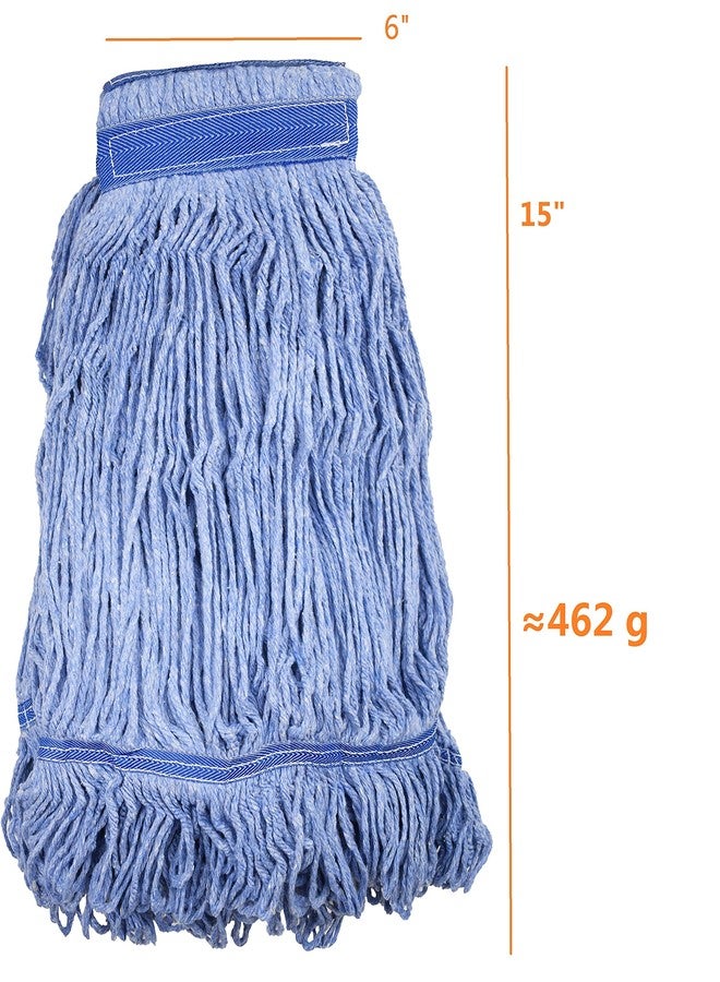 NIUBEE Mop Head Replacement Commercial Heavy Duty String Blue Wet Mop Heads for 3 Typs Commercial Mop Handle(3,Medium) - Image 2