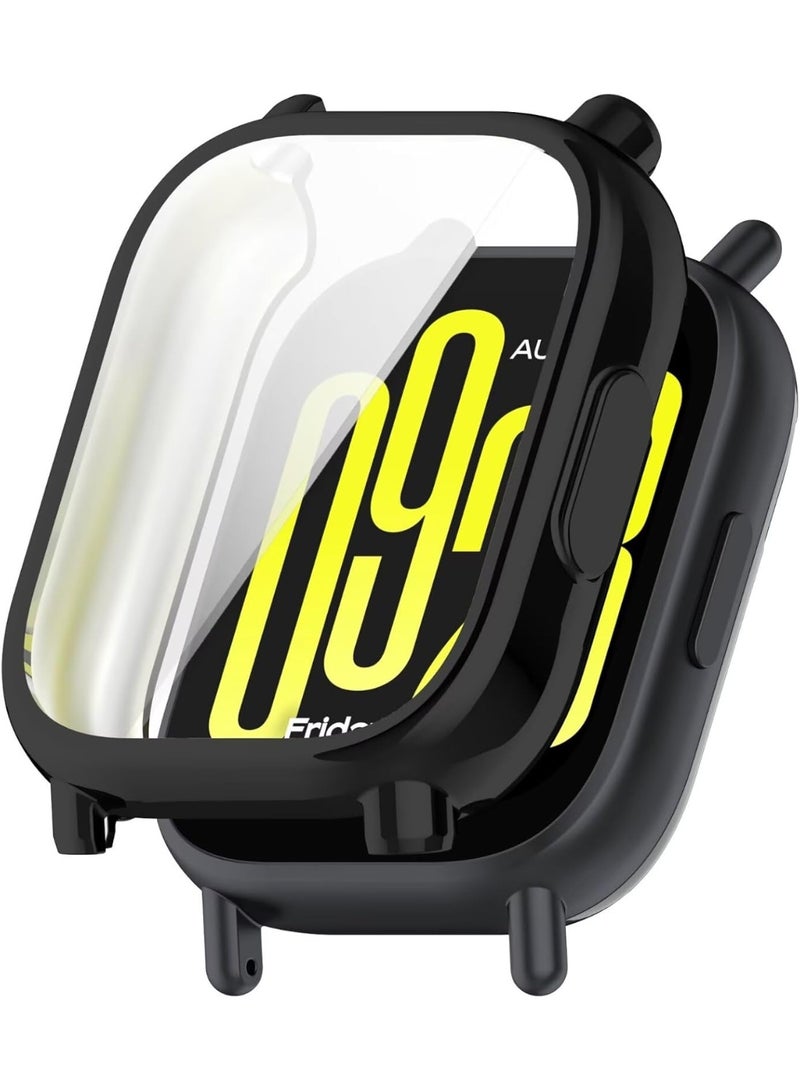 Cover Compatible with Xiaomi Redmi Watch 5 Active, Soft TPU Plating All-Inclusive Protective Case, Anti-Scratch Shockproof Watch Cover Compatible with Xiaomi Redmi Watch 5 Active – Black - Image 1