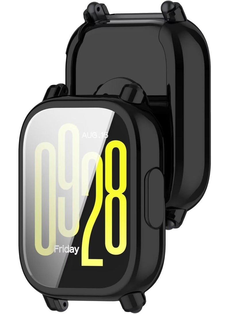 Cover Compatible with Xiaomi Redmi Watch 5 Active, Soft TPU Plating All-Inclusive Protective Case, Anti-Scratch Shockproof Watch Cover Compatible with Xiaomi Redmi Watch 5 Active – Black - Image 4