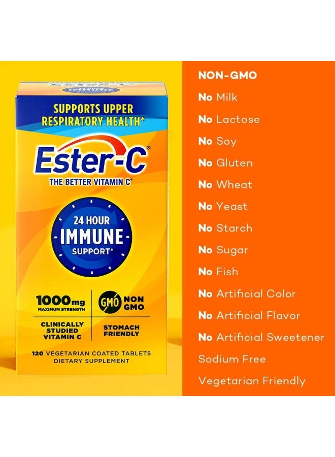 Ester - C Ester-C Vitamin C 1000 mg Coated Tablets, Immune System Booster, Stomach-Friendly Supplement, 120 Count - Image 3