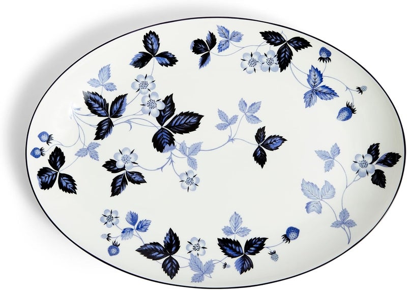 Wedgwood Wedgwood Wild Strawberry Inky Blue Oval Serving Plate 117in  - Image 1