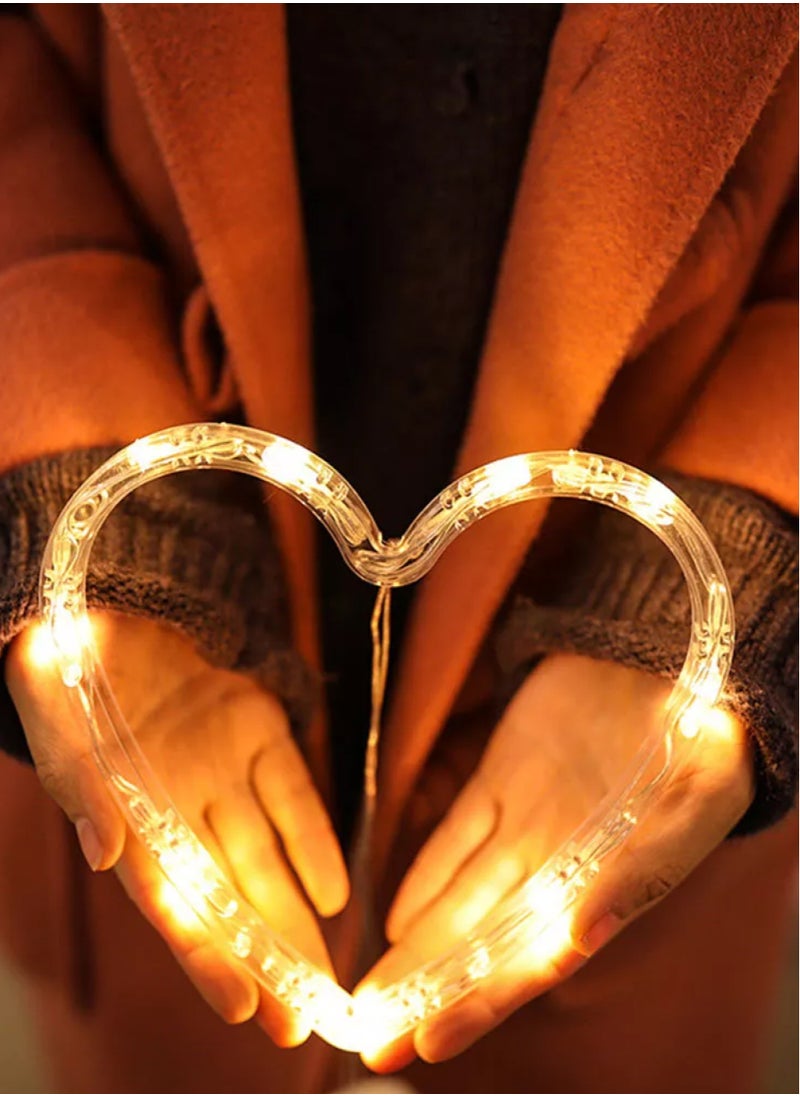 ZAFAA HOME Heart-Shaped LED Hanging Light – 16cm x 16.5 cm Warm White Glow Romantic Decorative Light for Bedrooms, Weddings, Valentine’s Day, and Festive Occasions  - Image 2