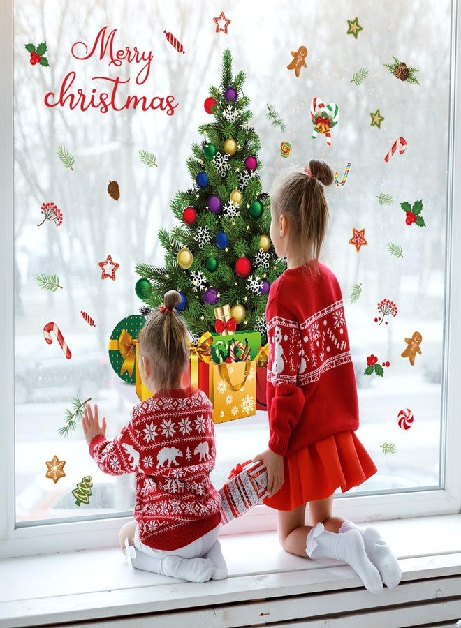 Amtoodopin Large Christmas Tree Wall Decals Xmas Pine Tree Wall Stickers Merry Christmas Quote Window Clings Peel and Stick Removable Vinyl DIY Wall Art for Nusery Playroom Bedroom - Image 4