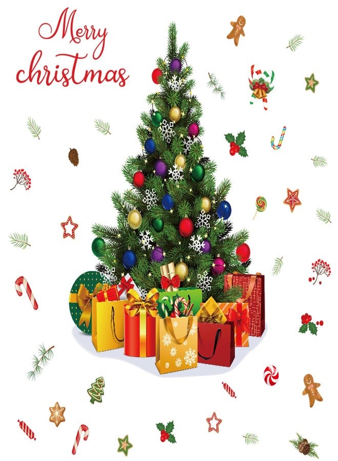 Amtoodopin Large Christmas Tree Wall Decals Xmas Pine Tree Wall Stickers Merry Christmas Quote Window Clings Peel and Stick Removable Vinyl DIY Wall Art for Nusery Playroom Bedroom - Image 5