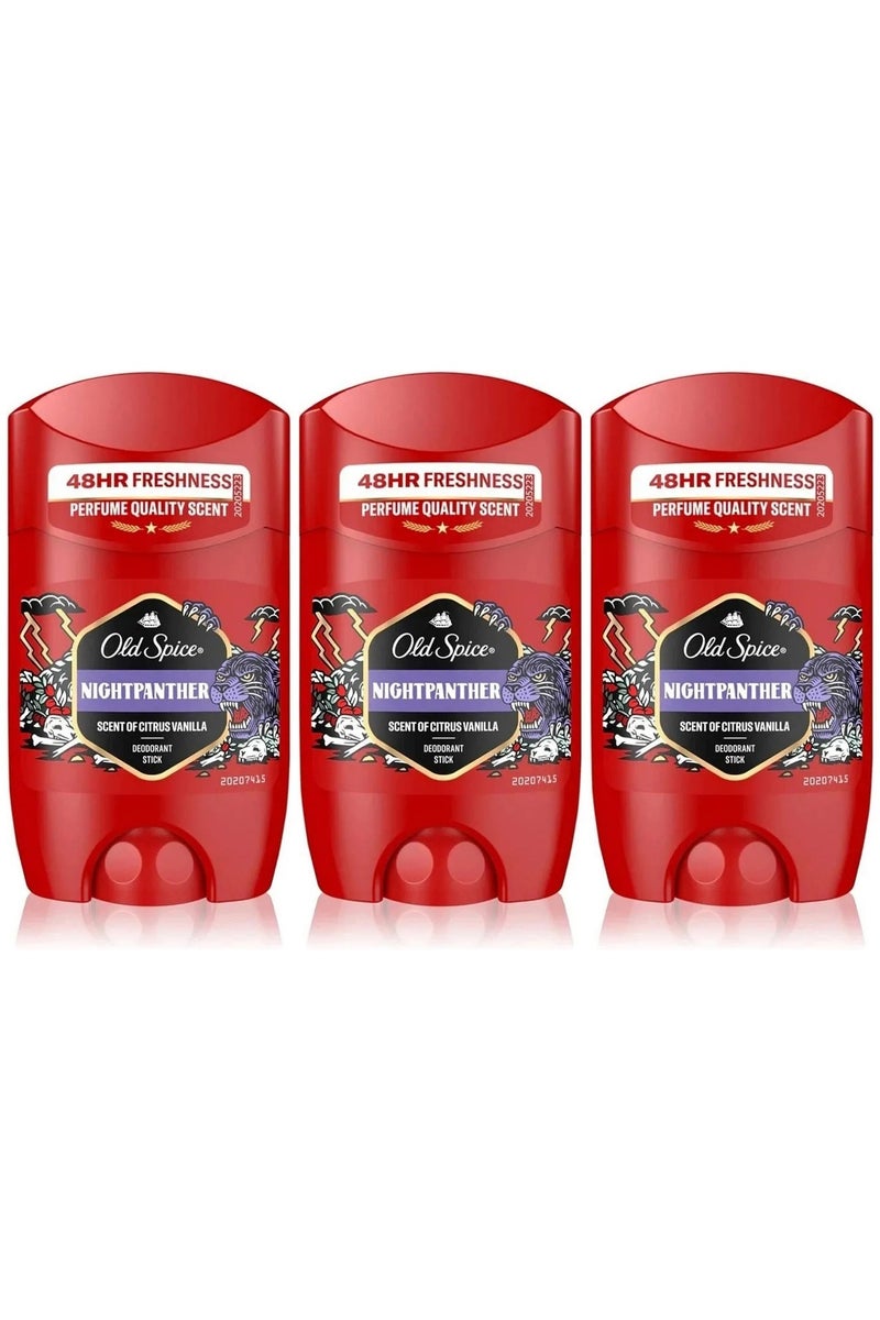 Old Spice Nightpanther Deodorant Stick for Men 50ml (Pack of 3)  - Image 1