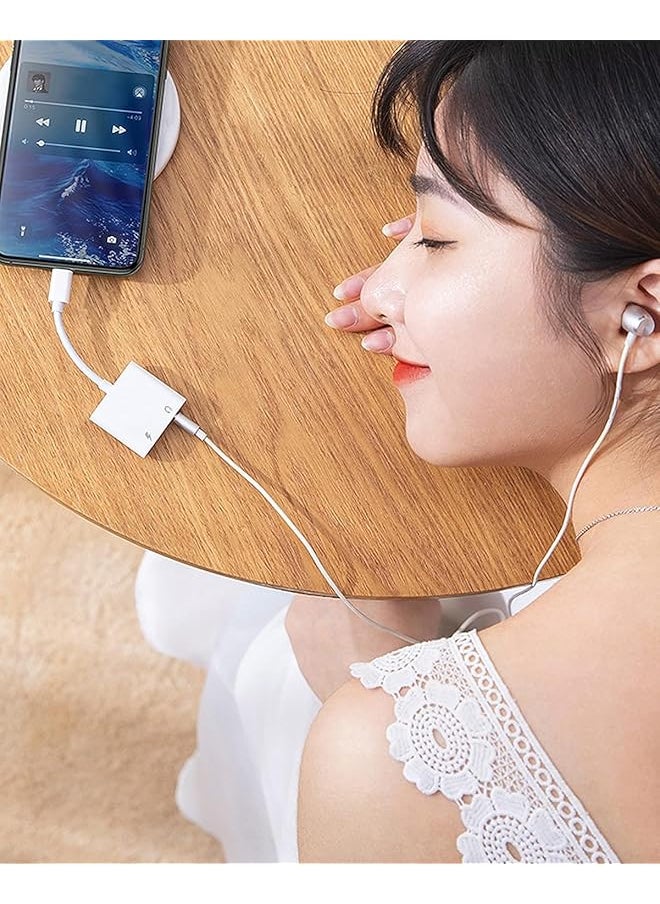 erorex - Headphone Adapter For Iphone 2 In 1 Lightning To 3.5Mm Audio Dongle Headphone Accessories Compatible With Iphone 14 13 Xr - Image 1