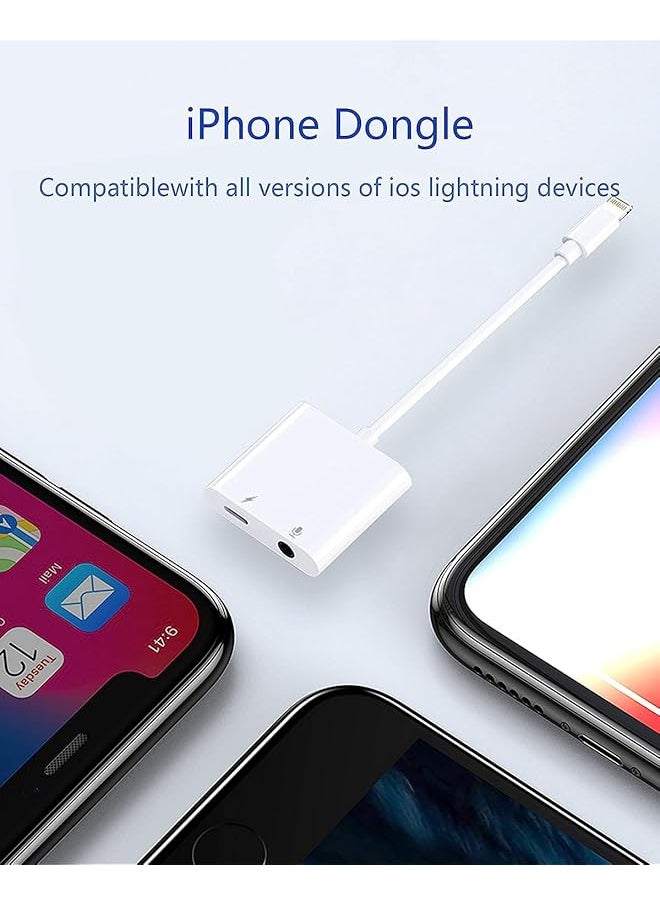 erorex - Headphone Adapter For Iphone 2 In 1 Lightning To 3.5Mm Audio Dongle Headphone Accessories Compatible With Iphone 14 13 Xr - Image 1