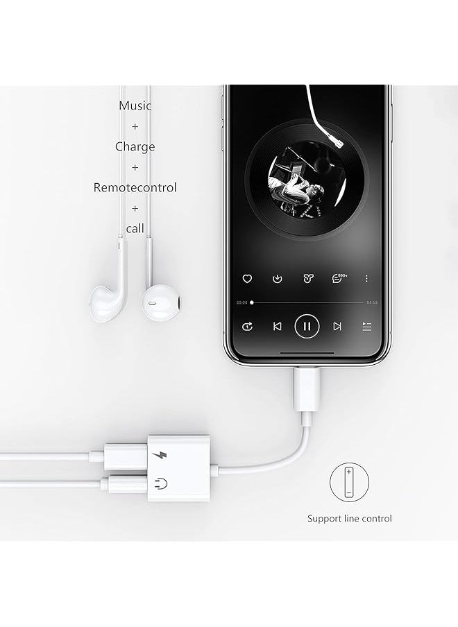 erorex - Headphone Adapter For Iphone 2 In 1 Lightning To 3.5Mm Audio Dongle Headphone Accessories Compatible With Iphone 14 13 Xr - Image 1