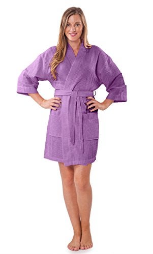 Turquaz Lightweight Short Robes For Women Waffle Kimono Bathrobe - Soft, Fast-Drying, Long-Lasting Cotton Blend - Image 1