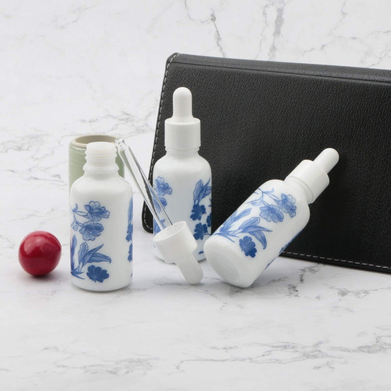 Newzoll 8Pcs 30Ml (1Oz) Dropper Vials Ceramic Perfume Bottles Empty Dropper Bottles Containers Jars For Essential Oils Cosmetic Liquid  Dropping Bottles With 4 Funnels - Image 5