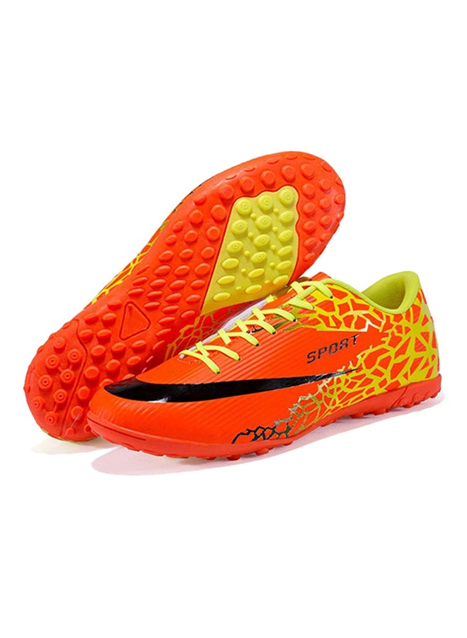 Anti-Skid Outdoor Training Soccer Shoe Orange/Green - Image 3