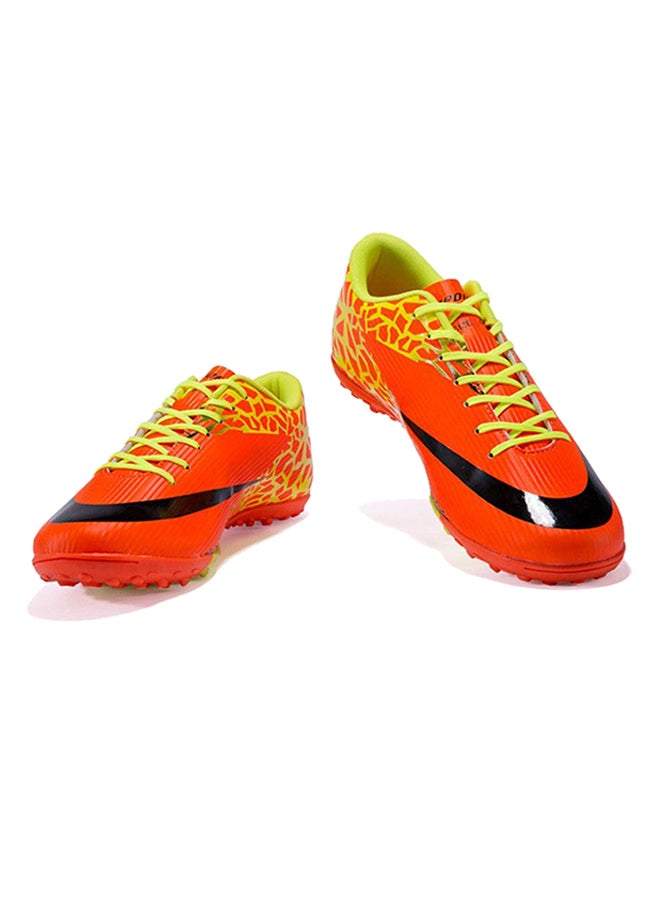 Anti-Skid Outdoor Training Soccer Shoe Orange/Green - Image 4