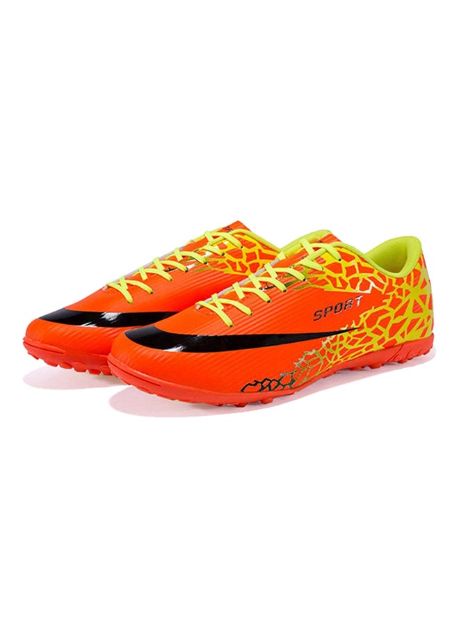 Anti-Skid Outdoor Training Soccer Shoe Orange/Green - Image 2