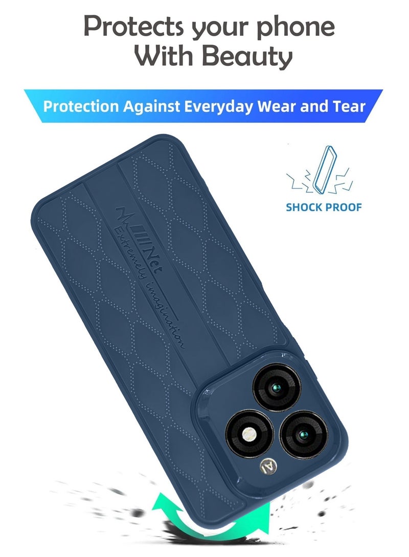 Design Printed Back Cover for itel A70 with Raised Lips for Camera & Screen Protection - ShockProof Design - Stylish Back Cover Case - Navy Blue - Image 4