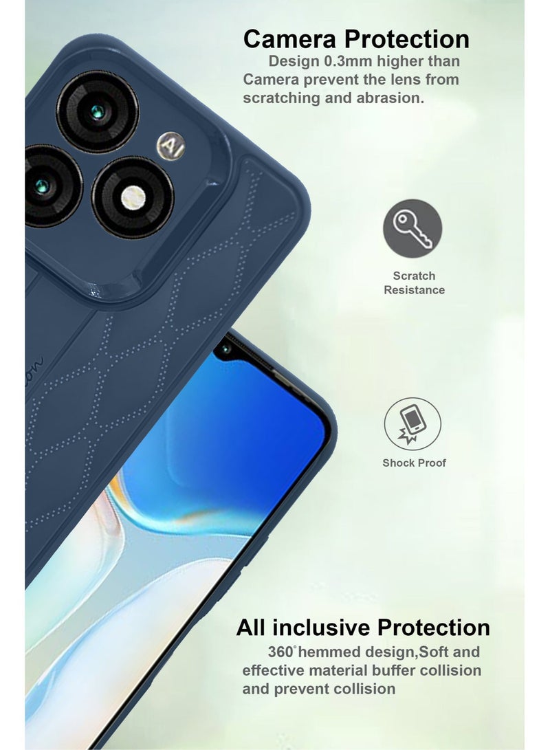 Design Printed Back Cover for itel A70 with Raised Lips for Camera & Screen Protection - ShockProof Design - Stylish Back Cover Case - Navy Blue - Image 3