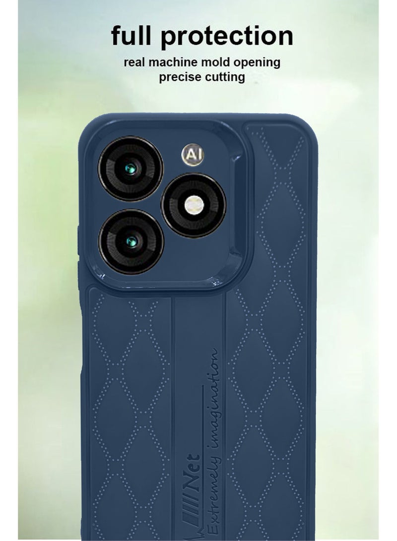 Design Printed Back Cover for itel A70 with Raised Lips for Camera & Screen Protection - ShockProof Design - Stylish Back Cover Case - Navy Blue - Image 2