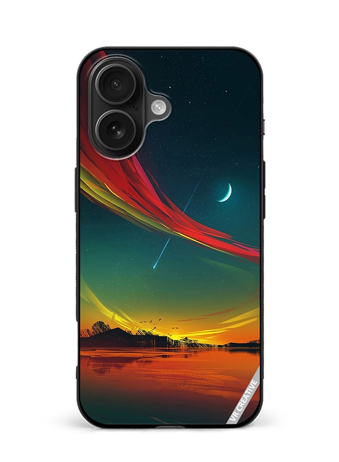 VR CREATIVE Protective Case Cover For Apple iPhone 16 The Moon And The Stars Design Multicolour