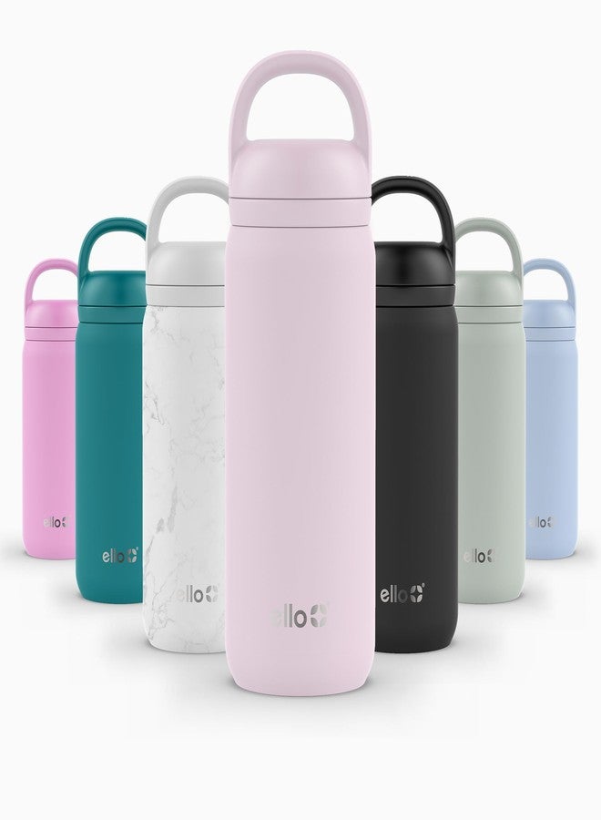 إلو زجاجة مياه للأطفال من إيلو كوبر تويست، سعة 18 أونصة، مصنوعة من الفولاذ المقاوم للصدأ، مزودة بغطاء للشرب السريع | مانعة للتسرب، معزولة بتفريغ الهواء بجدار مزدوج | تناسب حامل أكواب السيارة | مزودة بحلقة حمل مدمجة | آمنة للغسل في غسالة الأطباق | لون وردي كشميري - Image 1