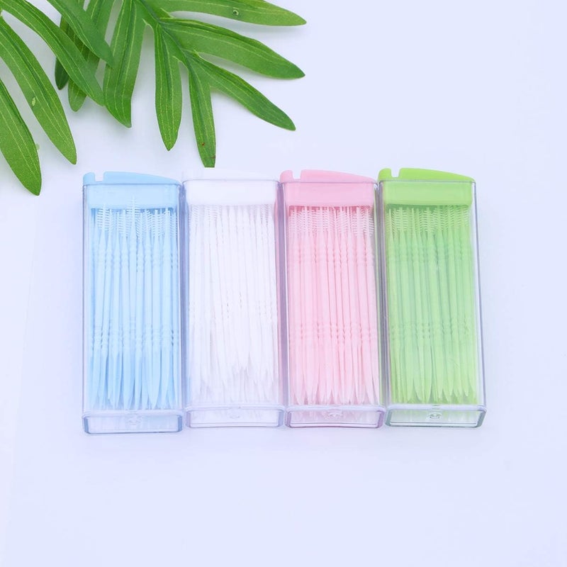 comfrt 200pcs Plastic Toothpicks Double-Ended Toothpicks Brush Teeth Sticks Teeth Cleaning Tool Portable Oral Care Tooth Picks - Image 3
