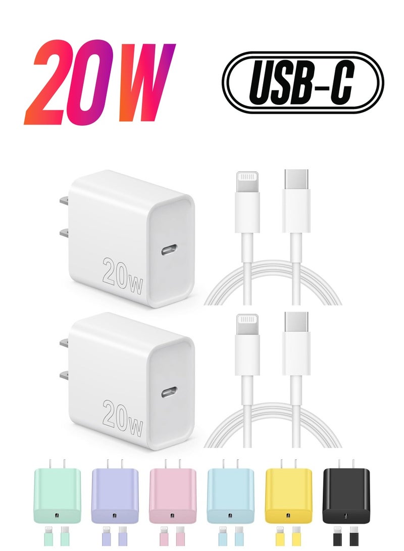 "20W USB-C Wall Charger with 6FT Super Fast Charging Cable – Compatible with iPhone 14/14 Pro Max, 13/13 Pro, 12/12 Pro, 11, and iPad"  - Image 1