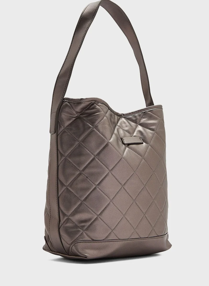 Ginger Metallic Quilted Tote Bag