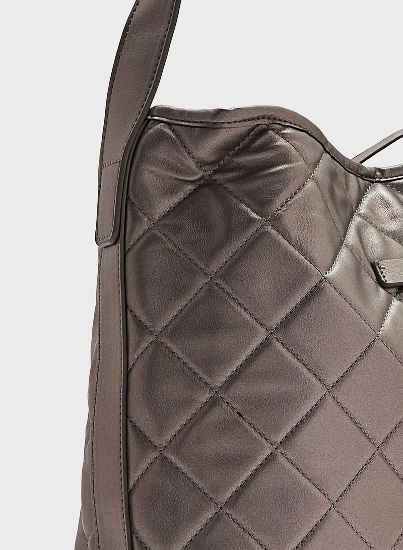 Ginger Metallic Quilted Tote Bag