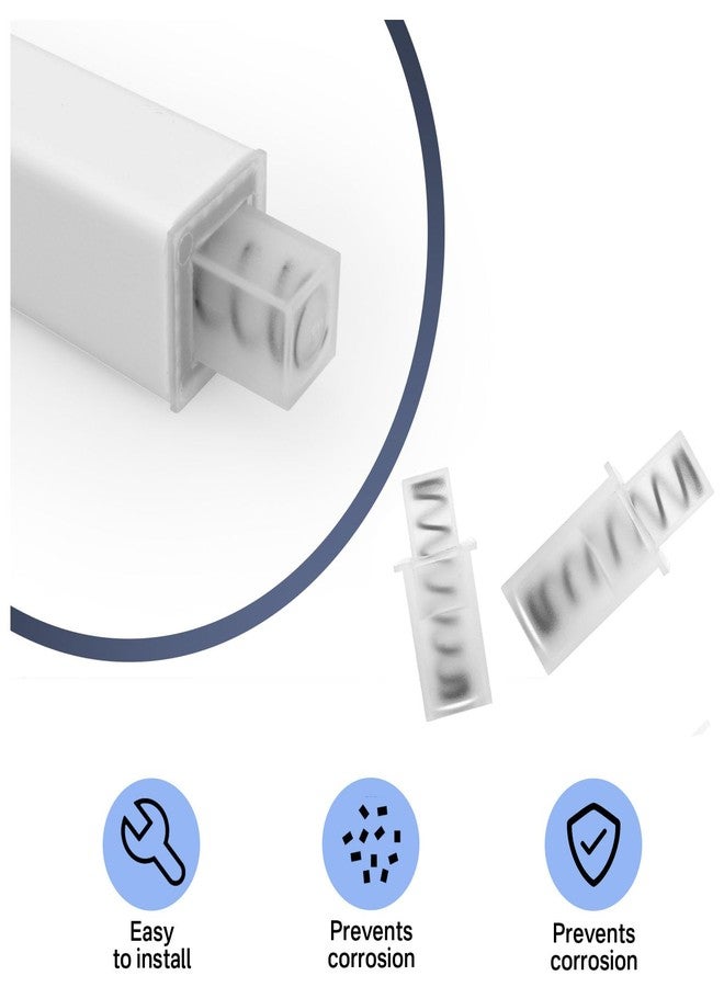 Earthtec قضيب مناشف حمام بديل أبيض من Earthtec، قطعتان مقاس 24 بوصة، قضيب مناشف حمام بديل، طرف محمل بنابض، قضيب مناشف بديل مثبت على الحائط من البلاستيك القوي لحامل السيراميك - Image 3