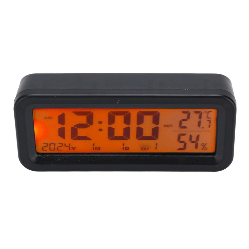 Asixxsix Car Dashboard Clock, Automatic Night Display Digital Clock with Solar Power Type C Charging, Calendar with Temperature Humidity for Car Truck Office Home - Image 3