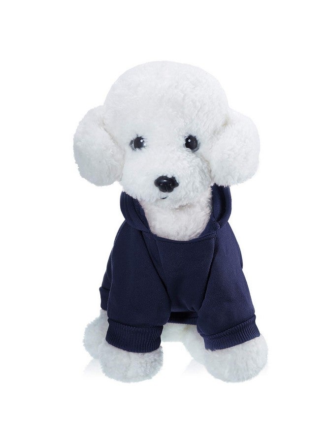 Satinior 2 Pieces Winter Dog Hoodie Warm Small Dog Sweatshirts with Pocket Cotton Coat for Chihuahua Clothes Puppy Costume(S,Dark Blue, Wine Red) - Image 4