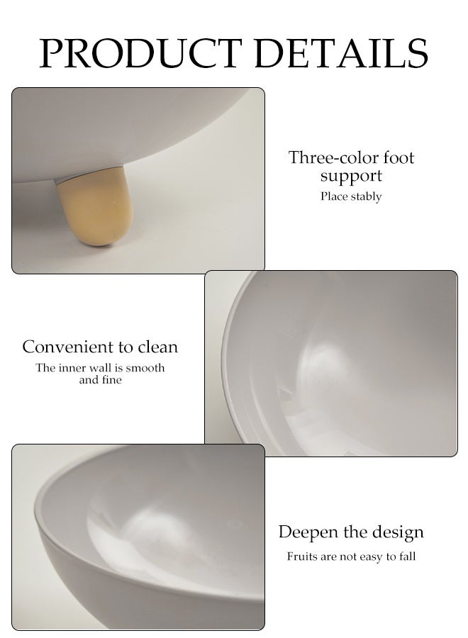 DUNISO Fruit Basket Kitchen Fruit Bowl Elegant Fruit Storage Bowls Three-Legs Fruit Bowl Luxury Snack Table Plates Serve Dessert Trays Oval Bowl Se for fruits and vegetables  - Image 5