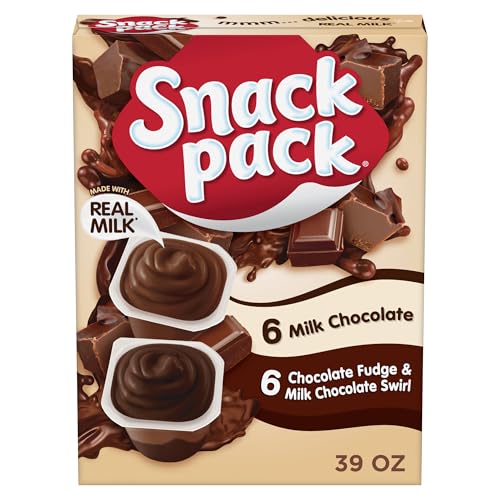 Snack Pack Milk Chocolate and Chocolate Fudge  Milk Chocolate Swirl Pudding Cups 325 oz 12Count Family Pack - Image 1