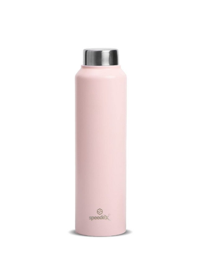 Speedex Stainless Steel Water Bottle 1 Ltr For Kids, Boys, Girls, 1 Litre Bottles for Gym, Sports, Fridge Use, School & Office (Steel Cap - Set of 1, Pastel Pink) - Image 1