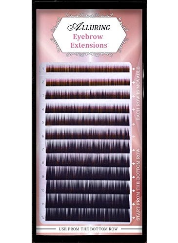 Alluring Alluring Black Brow Extensions Natural Curl Mixed Size from 4mm to 8mm 