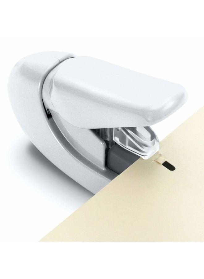 Plus Paper Clinch Compact Staple-Free Stapler, Ivory White - Image 2
