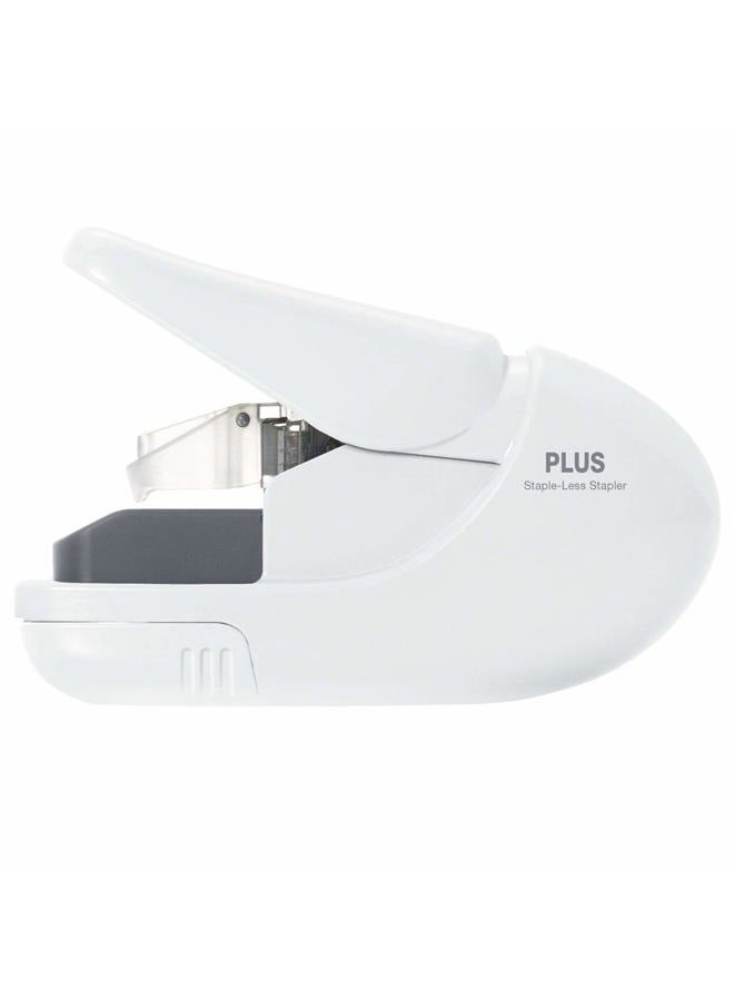 Plus Paper Clinch Compact Staple-Free Stapler, Ivory White - Image 5