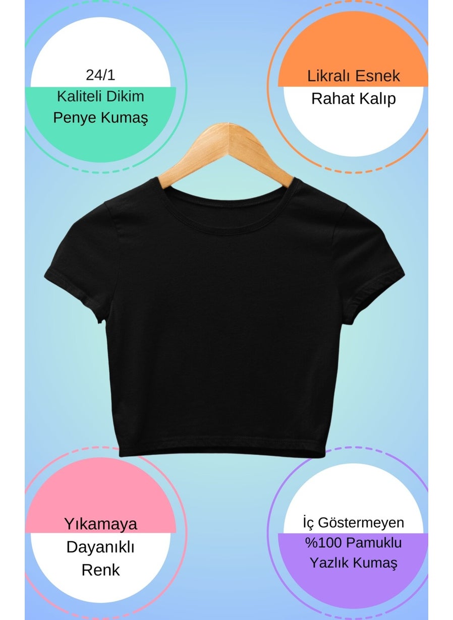 Fuddy Moda - I Love Rock'n Roll Written Crop Top, Women's Rock Themed Crop Blouse - Image 1