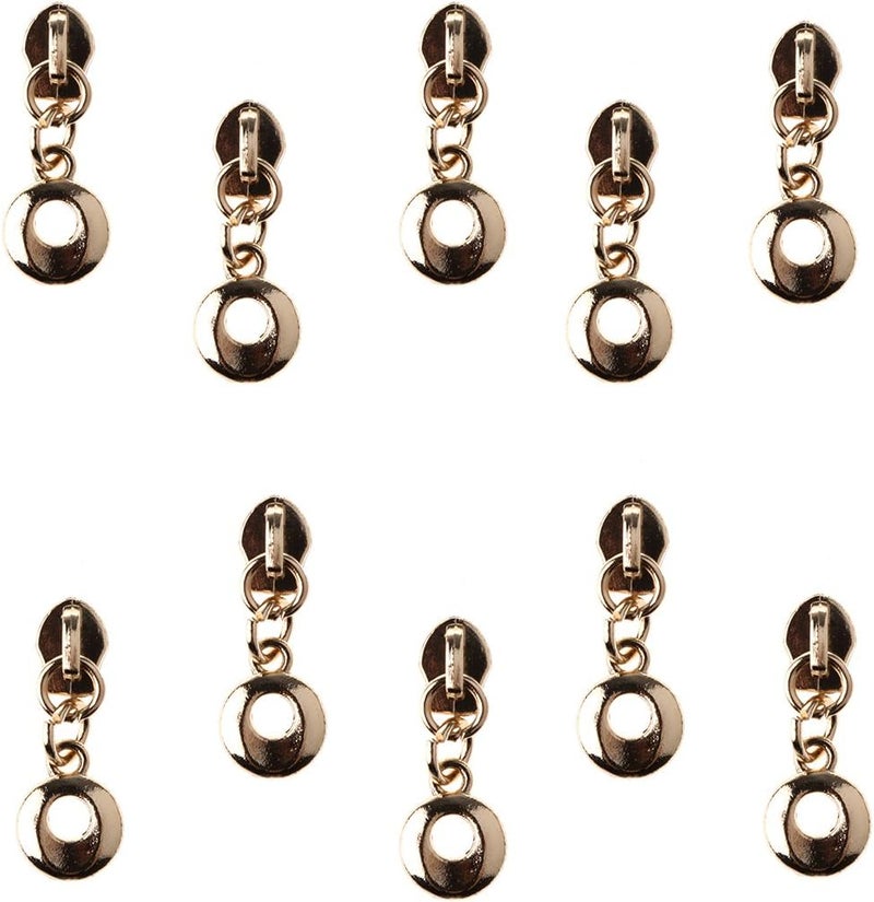 klarako 10 Pieces High Quality #3 Zipper Sliders Zipper Pull for Nylon Continuous Zip Replacement Repair Fix Clothes Trouser Bags - Gold, 2.7 x 1 cm - Image 3