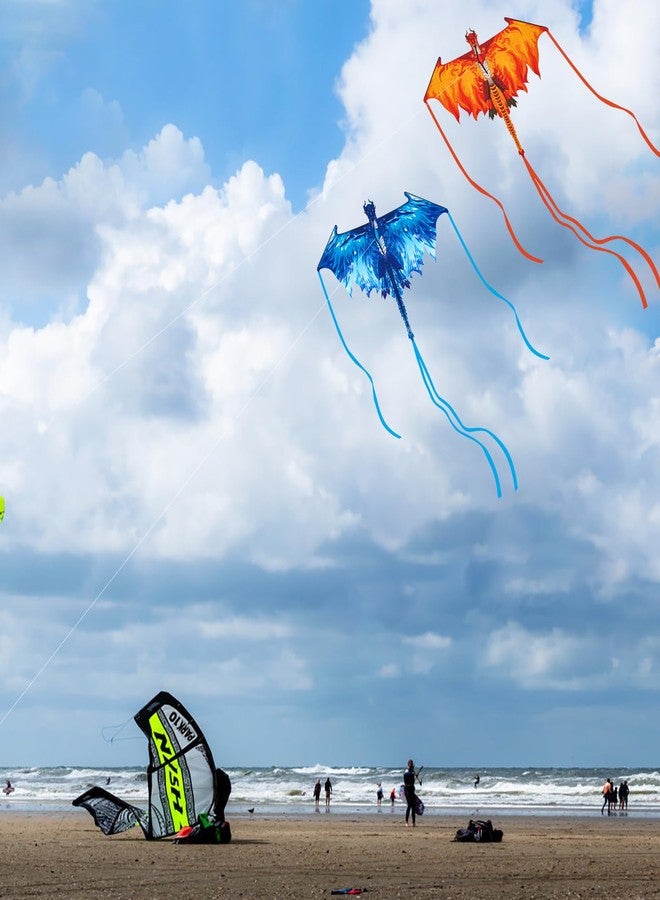 Crogift Dragon Kite for Adults, Kites for Kids Ages 4-8 8-12 Easy to Fly, Kids Kite for Boy Girls, Beginners, Beach Trip Park Family Outdoor Games (Ice Blue) - Image 5