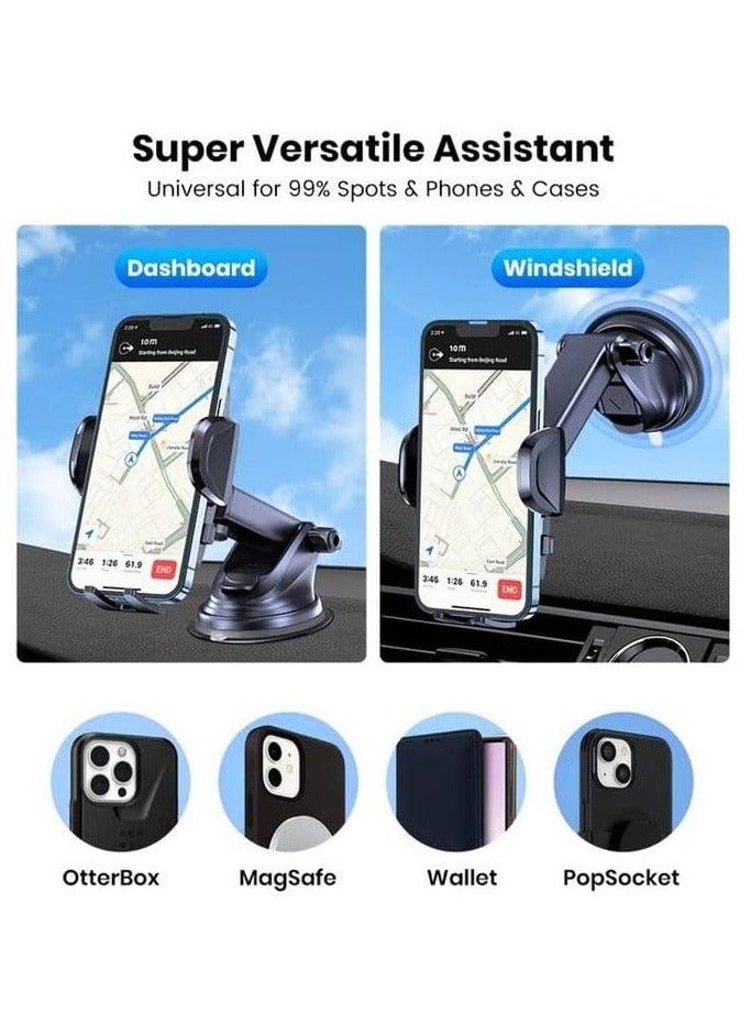 ADMOS AM301 2 in 1 Multi Stand Car Mobile Holder Fits On Dashboard Windshield AC Vent Suction Cup Phone Holder - Image 1