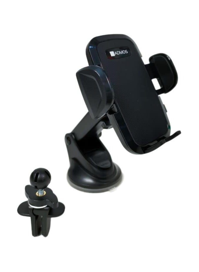 ADMOS AM301 2 in 1 Multi Stand Car Mobile Holder Fits On Dashboard Windshield AC Vent Suction Cup Phone Holder - Image 2