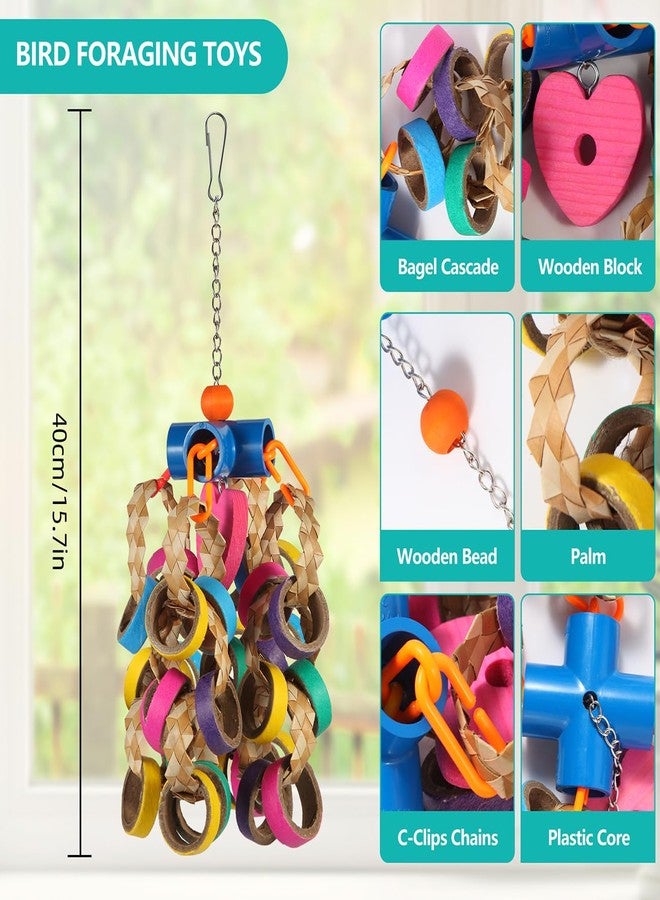 lovyoCoCo Bird Toys, Conure Toys, Foraging Crusher for Birds and Parrots, 24 Pieces, Colorful Bagel Chew Rings for Small Parrots, Budgies, Conures, Cockatiels, Birds - Image 2