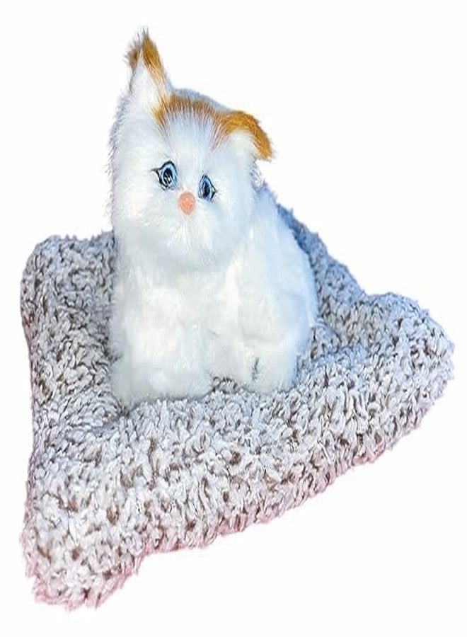 kunya® Open Eye Cat Plush Toy with Press Simulation Sound, Open Eye Cat Stuffed Animal Toys with Sound for Kids Car Dashboard & Office Desk Decoration (Multi) - Image 2