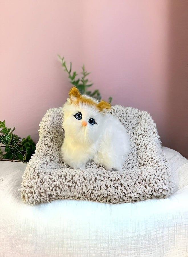kunya® Open Eye Cat Plush Toy with Press Simulation Sound, Open Eye Cat Stuffed Animal Toys with Sound for Kids Car Dashboard & Office Desk Decoration (Multi) - Image 1